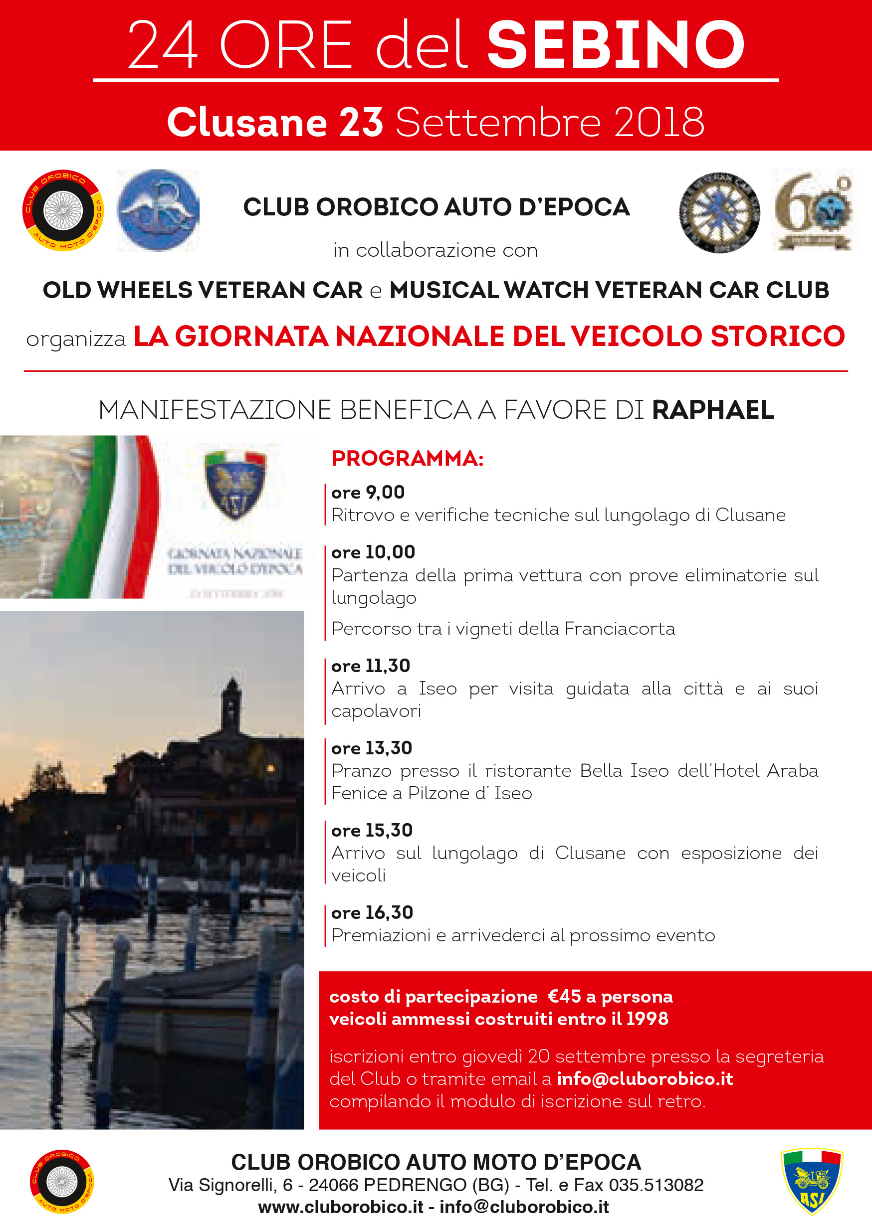 24 Ore del Sebino, manifestazione ASI a scopo benefico