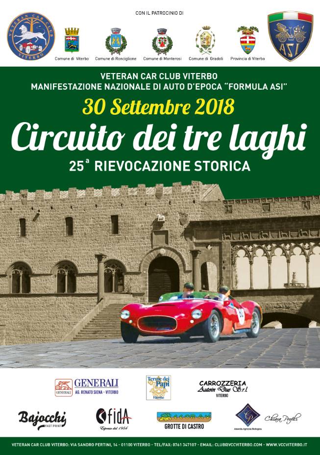 25° Circuito dei Tre Laghi: cronometri e auto storiche nella Tuscia Viterbese
