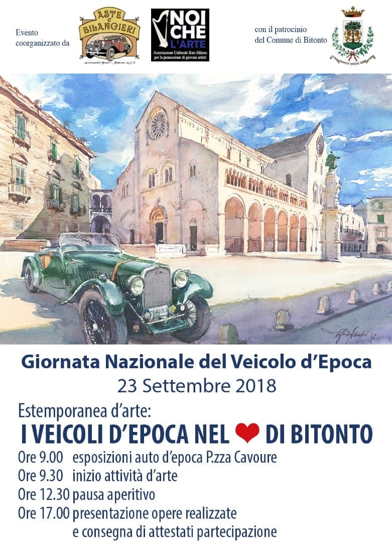 A Bitonto si festeggia la “Giornata Nazionale del Veicolo d’Epoca” con una mostra d’arte