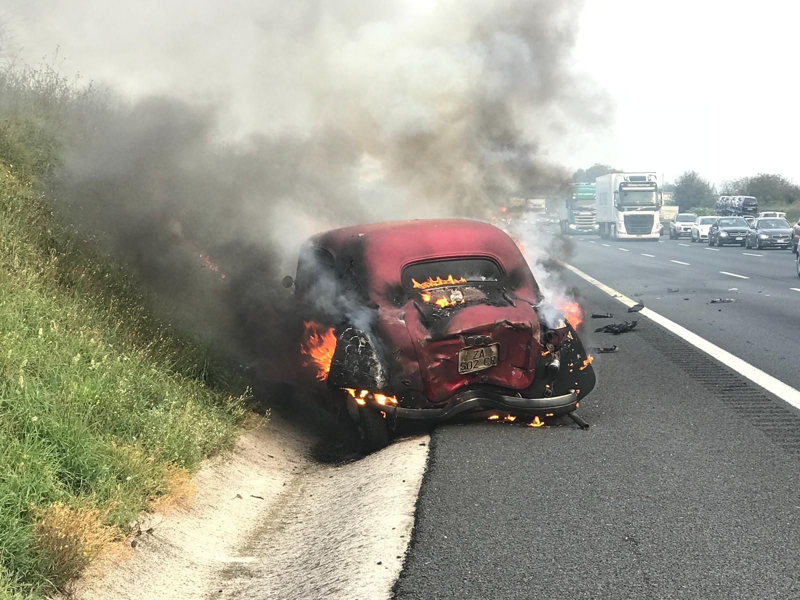 Brutto incidente per Giacomo Roccatagliata sull’autostrada A1 ma senza gravi conseguenze.