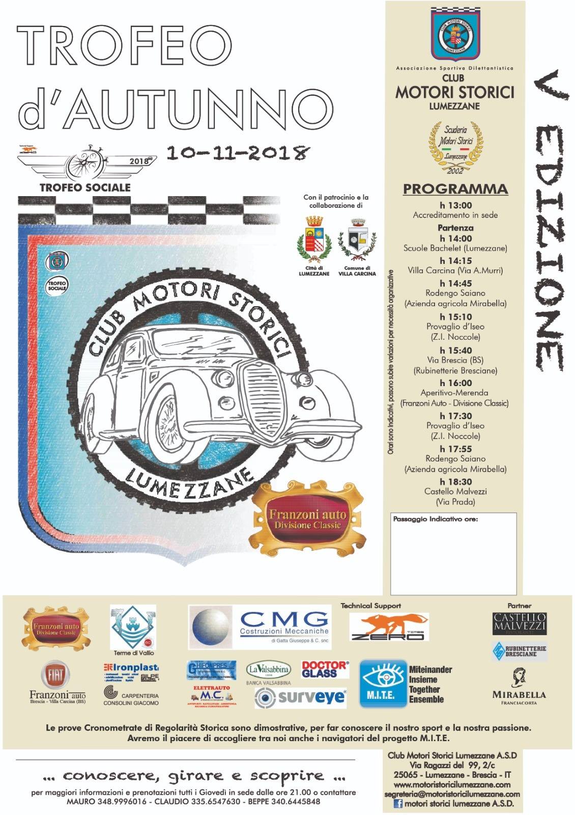 Tutto pronto per il “Trofeo d’Autunno”