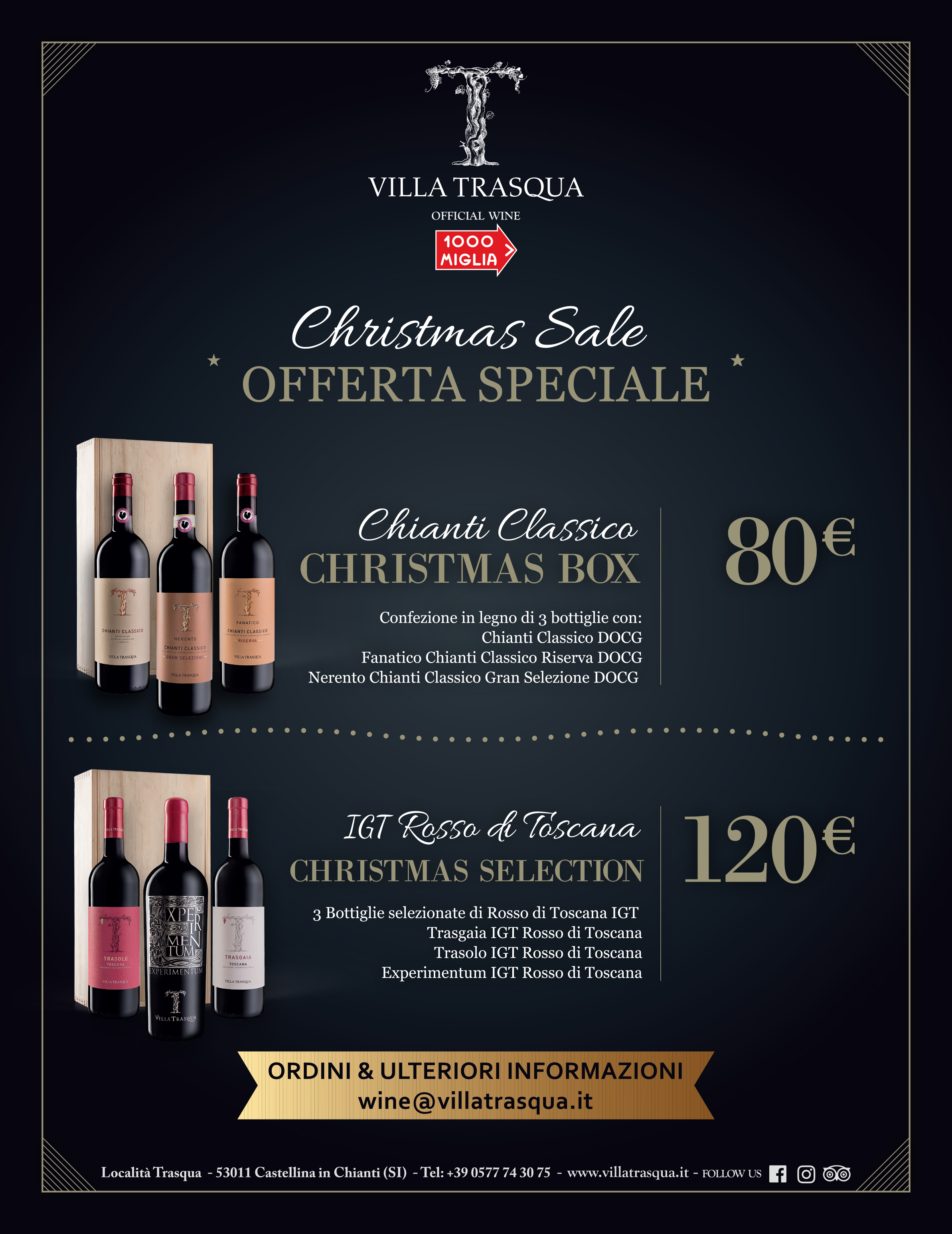 Vini Villa Trasqua…il prossimo Natale, regaliamo passioni e piaceri!!!