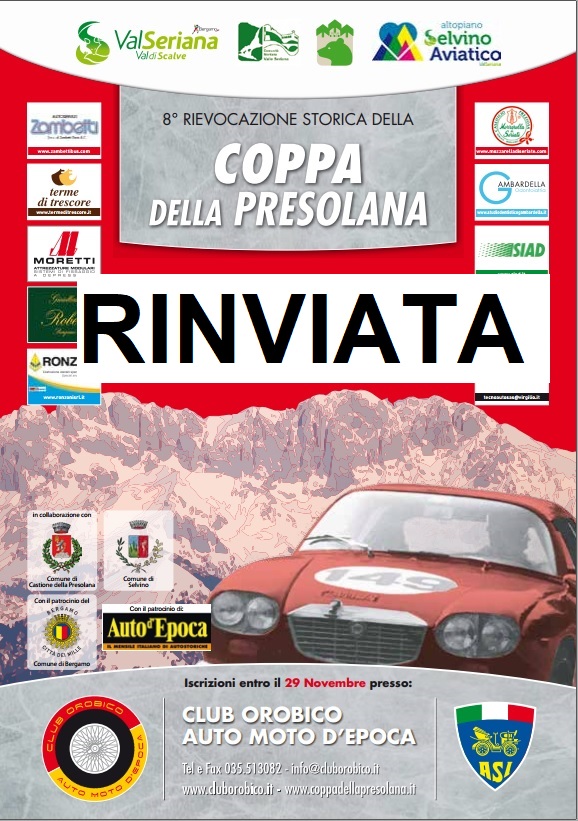 Coppa della Presolana 2018 rinviata!!!