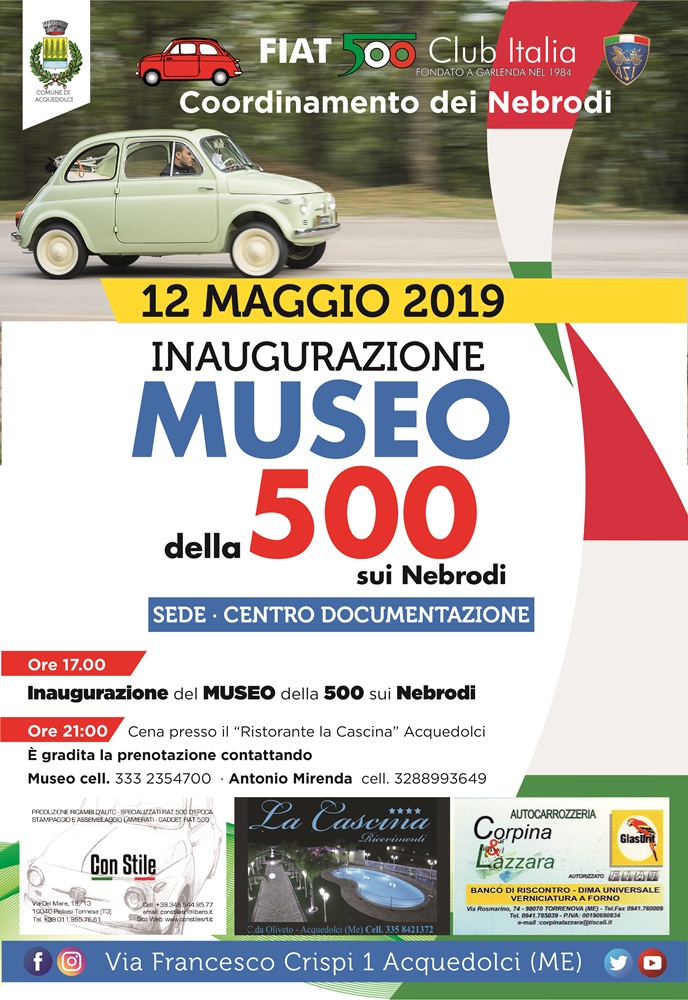 Ad Acquedolci verrà inaugurato un Museo dedicato alla 500 storica