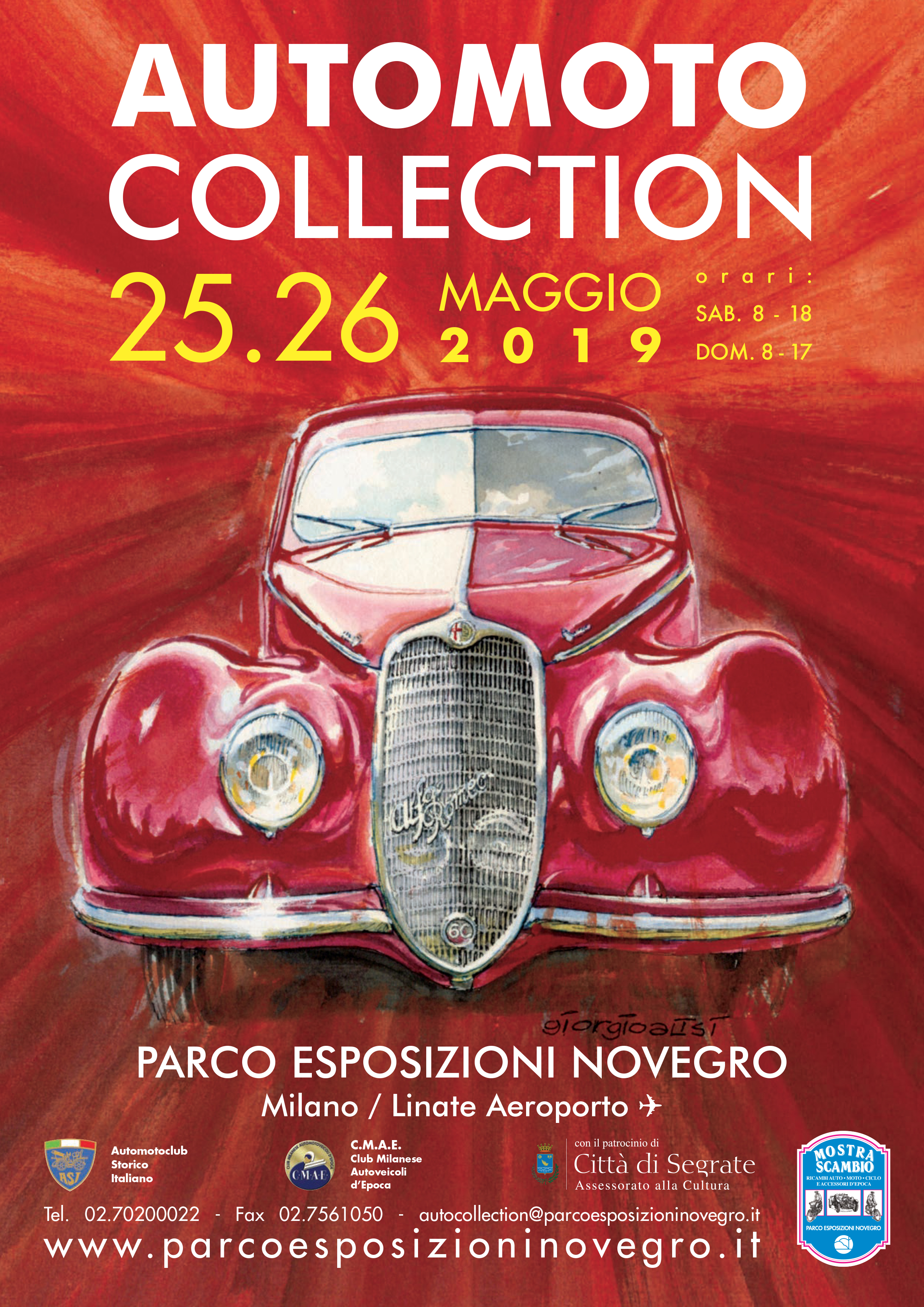 Automoto Collection 2019: dal 25 al 26 Maggio 2019 presso il Parco Esposizioni Novegro