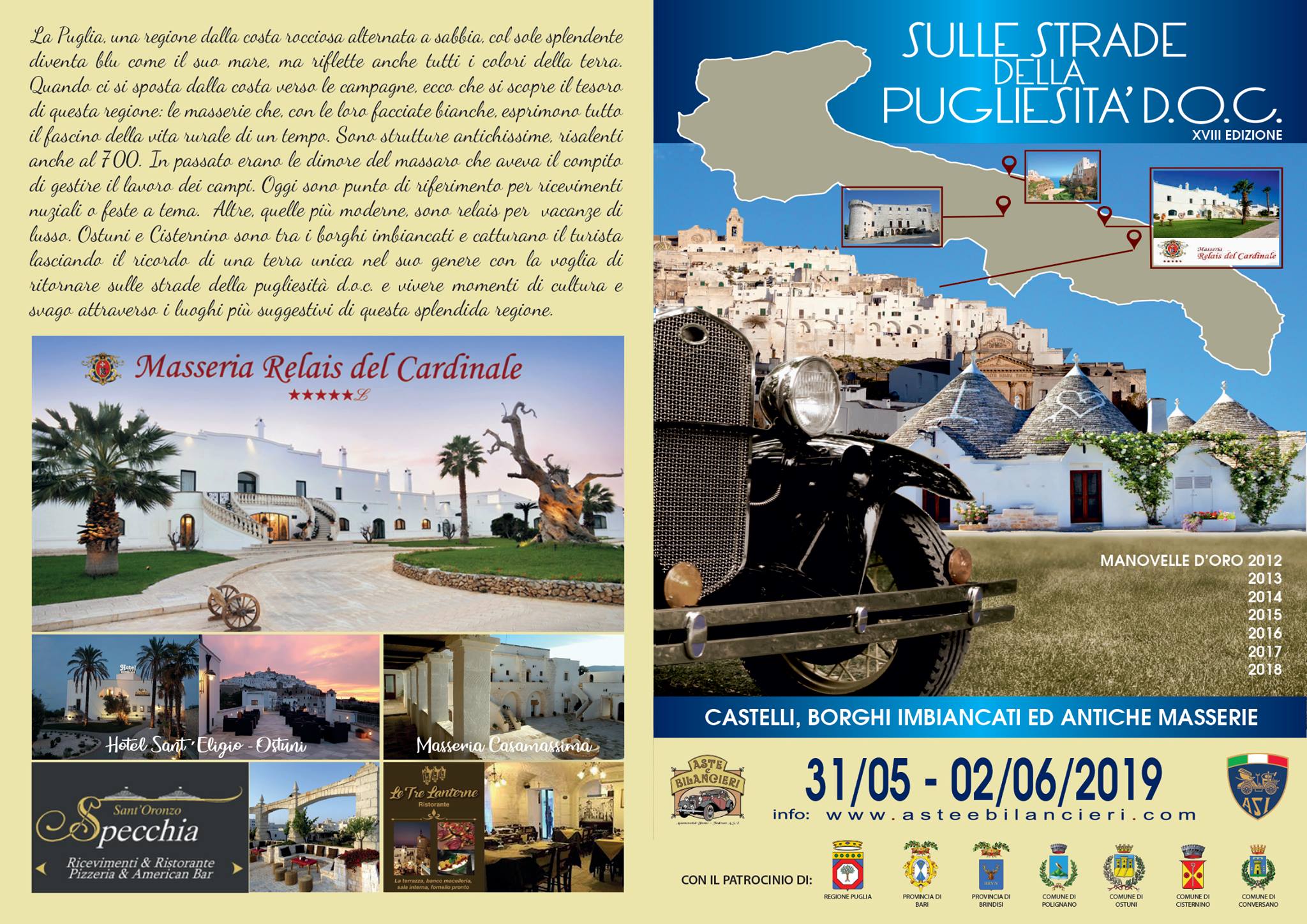 Aste e Bilancieri presenta “Sulle strade della pugliesità doc 2019”