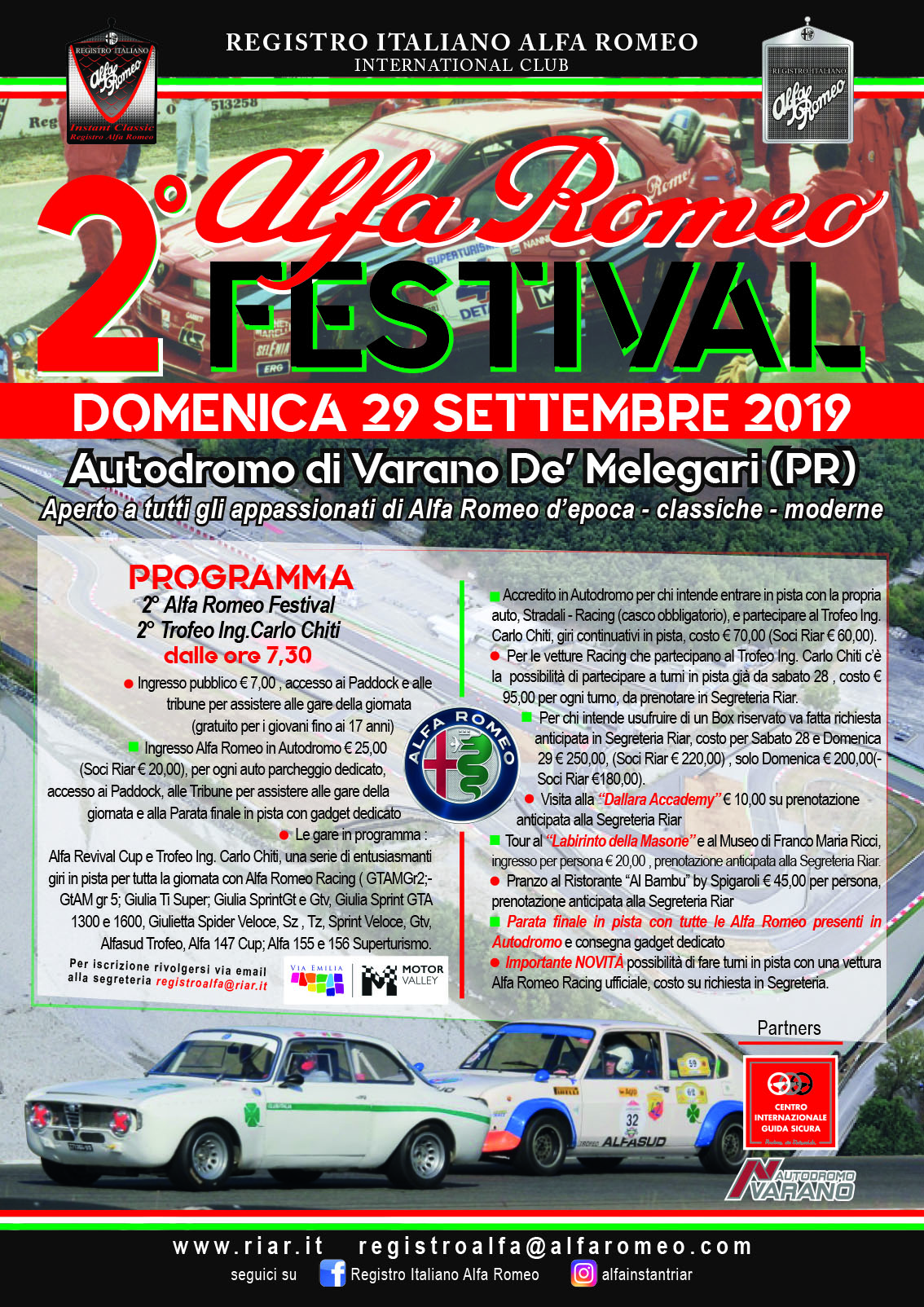 Il Registro Italiano Alfa Romeo organizza il 2° Festival Alfa Romeo