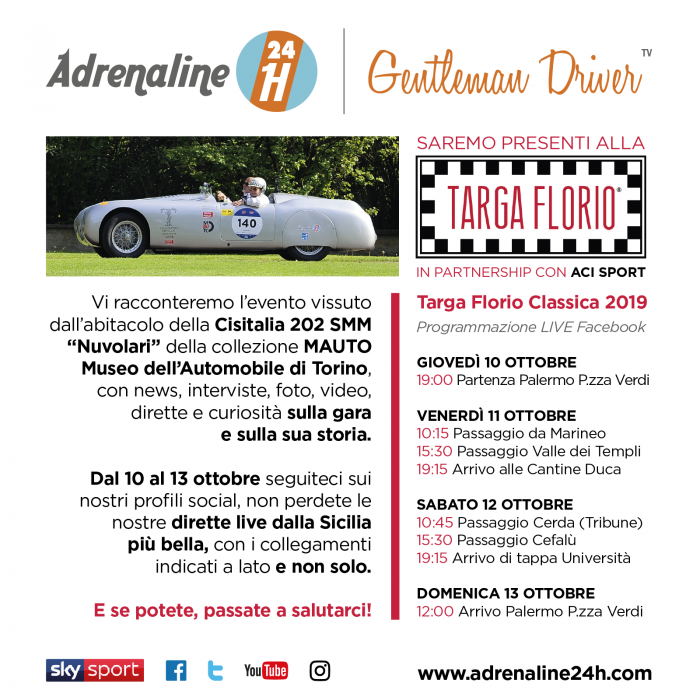 Tutto pronto per la Targa Florio Classica 2019