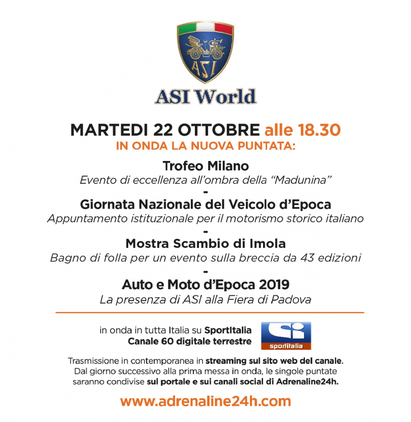 ASI World, martedì 22 Ottobre la nuova attesissima puntata!!