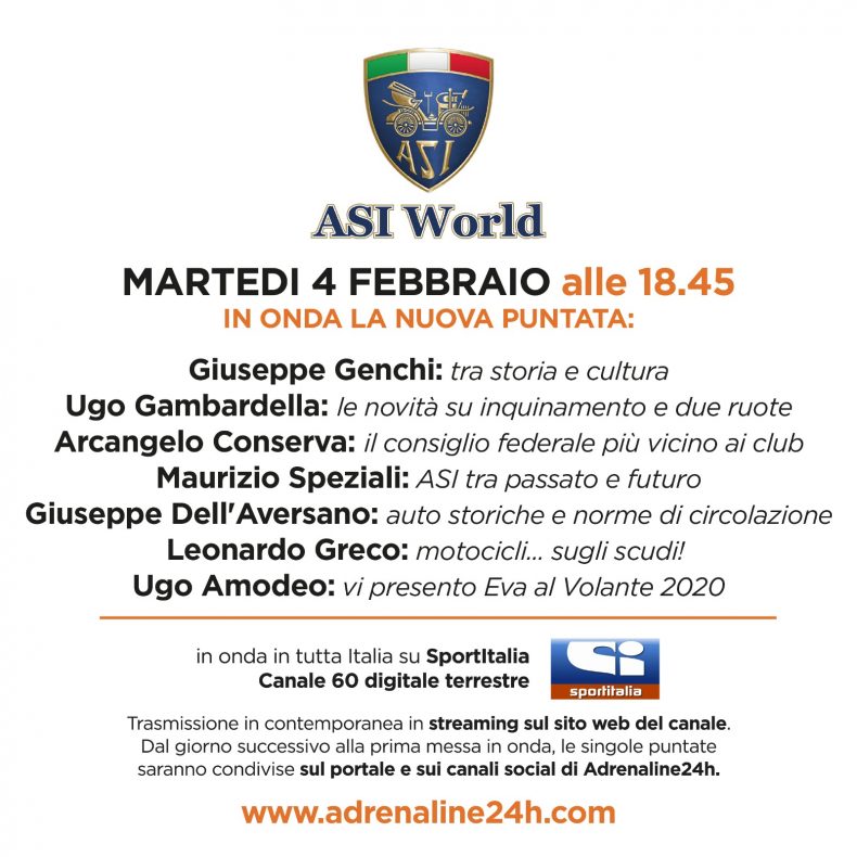 ASI World, martedì 4 febbraio la nuova e attesa puntata