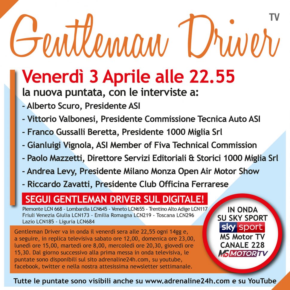 ADRENALINE24H E GENTLEMAN DRIVER TV RADDOPPIANO L’IMPEGNO!!