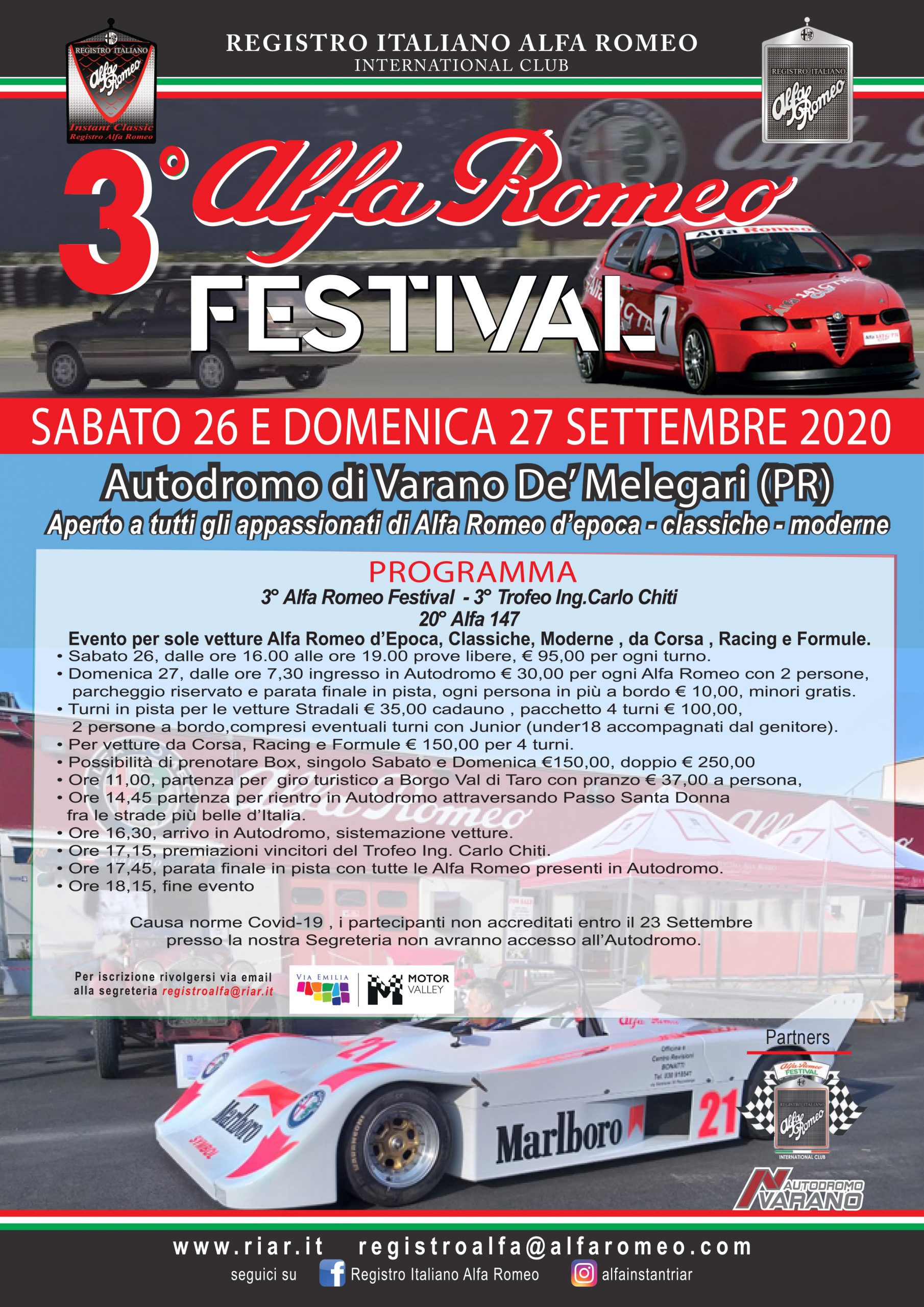 Il 26 e 27 settembre si svolgerà il 3° Alfa Romeo Festival