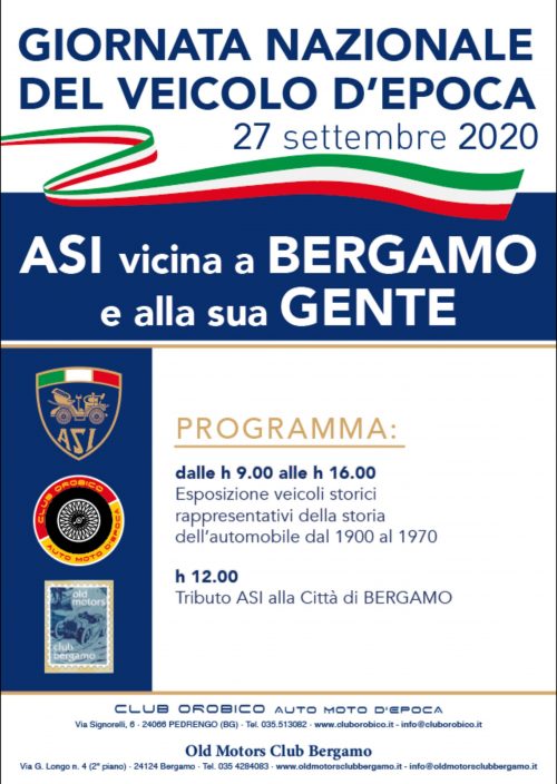 Il Club Orobico è pronto a celebrare la Giornata Nazionale del Veicolo d’Epoca