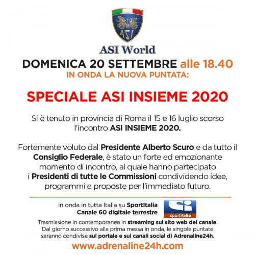 ASI World torna in TV domenica 20 Settembre!!!