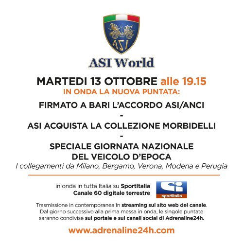 ASI World, martedì 13 Ottobre la nuova puntata!!!