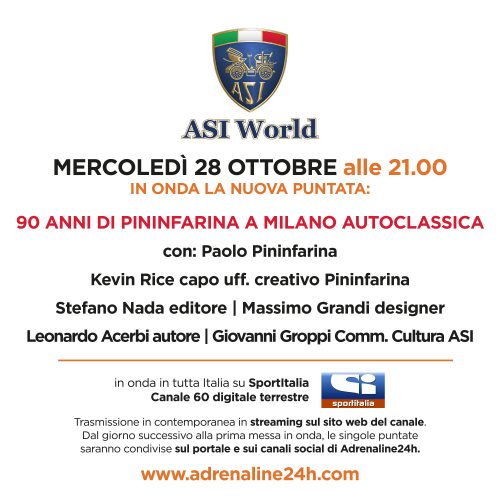 ASI World, mercoledì 28 Ottobre la nuova e attesa puntata!!!