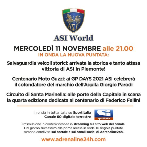 ASI World, mercoledì 11 Novembre la nuova e attesa puntata!!!