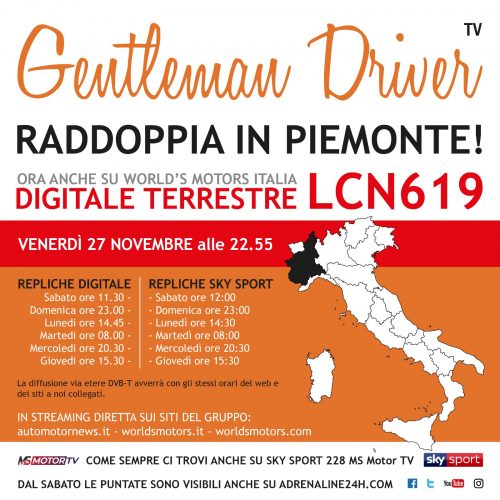 Gentleman Driver tv: una nuova partnership televisiva per la visibilità tv in Piemonte e su nuove piattaforme web