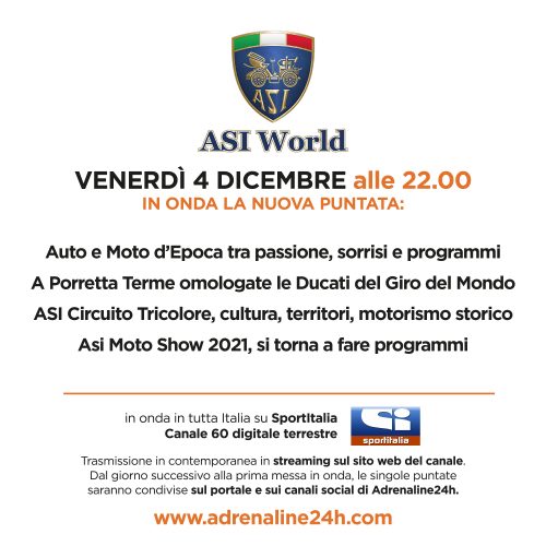 ASI World, venerdì 4 Dicembre la nuova e attesa puntata!!!