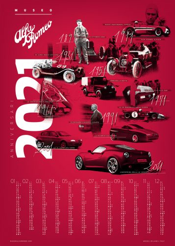 Il Museo Storico Alfa Romeo celebra gli anniversari del Biscione con un calendario