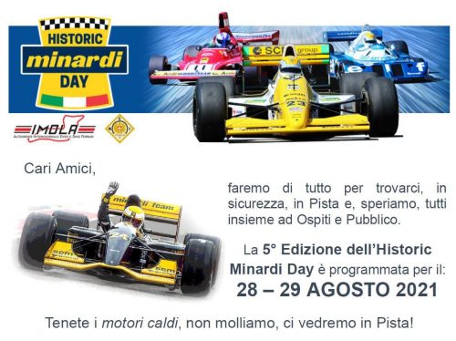 L’Historic Minardi Day 2021 si svolgerà a Imola il 28 e 29 Agosto