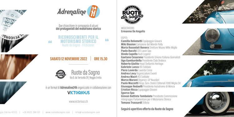 Tutto pronto per “Riconoscimenti Ruote da Sogno per il Motorismo Storico 2022”