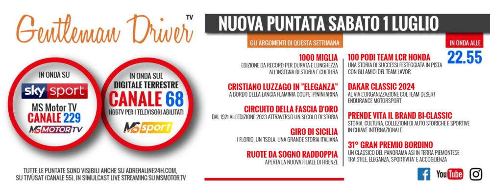 Puntata gentleman driver tv 1 luglio 2023